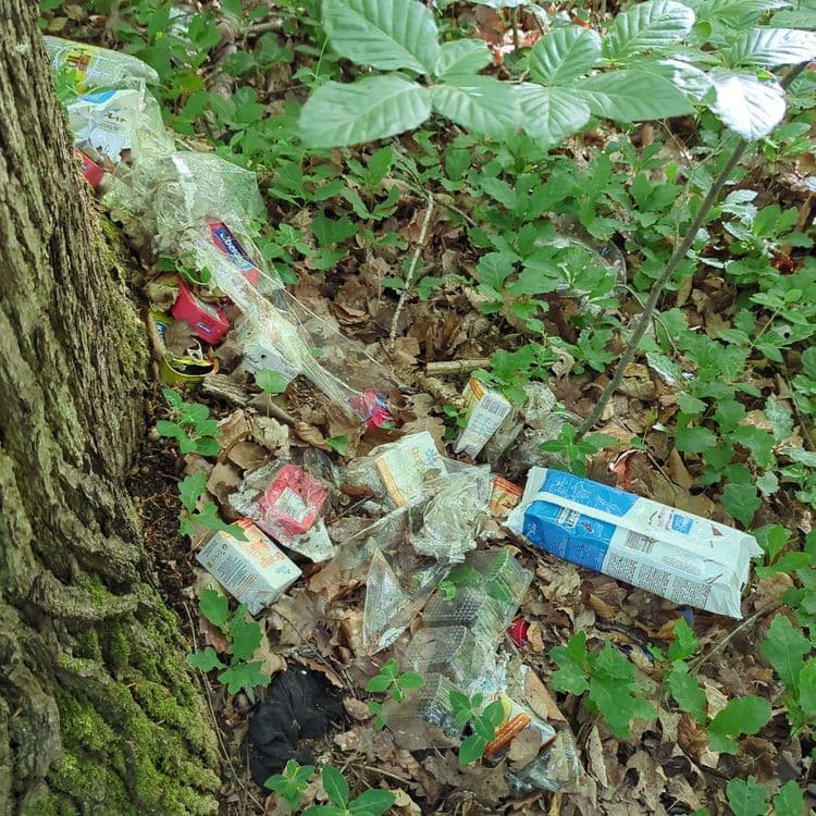 Dépot de boîtes dd conserve, bouteilles et autres emballages de nourriture.