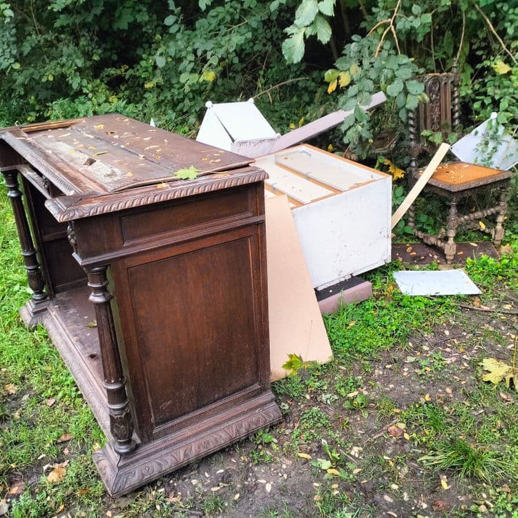 Mobilier abandonné en bordure de forêt 