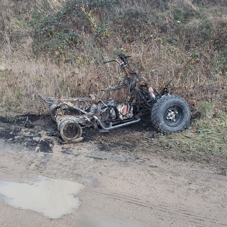 Quad brulé.
