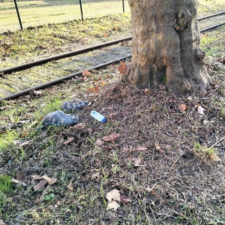Déchets divers au bord de la route 
