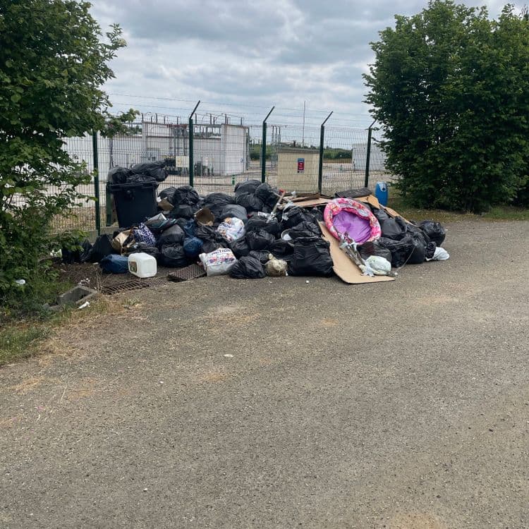 Une partie visible le reste est disséminé dans le pré adjacent 