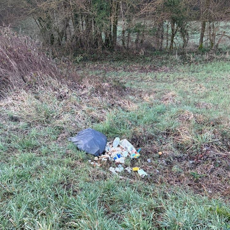 Dépôt d’ordures ménagères sur le bord de la route
