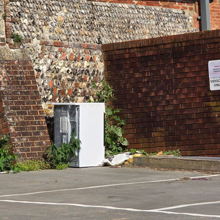 Dumped washing machine 