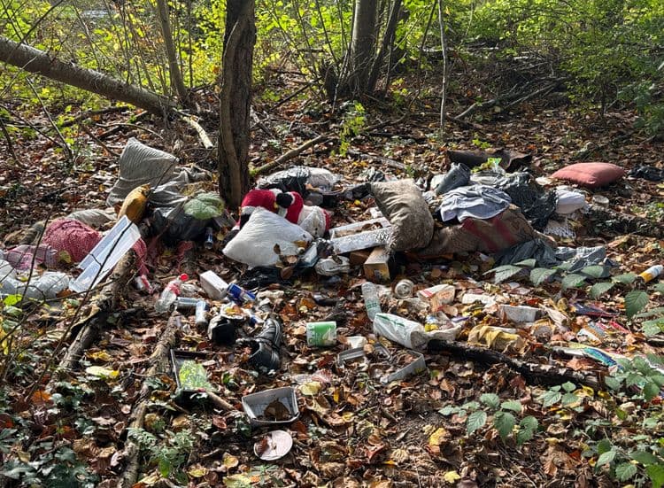 Sac-poubelle d’hiver, bouteille, oreiller, joie d’enfant, en bordure de la nationale