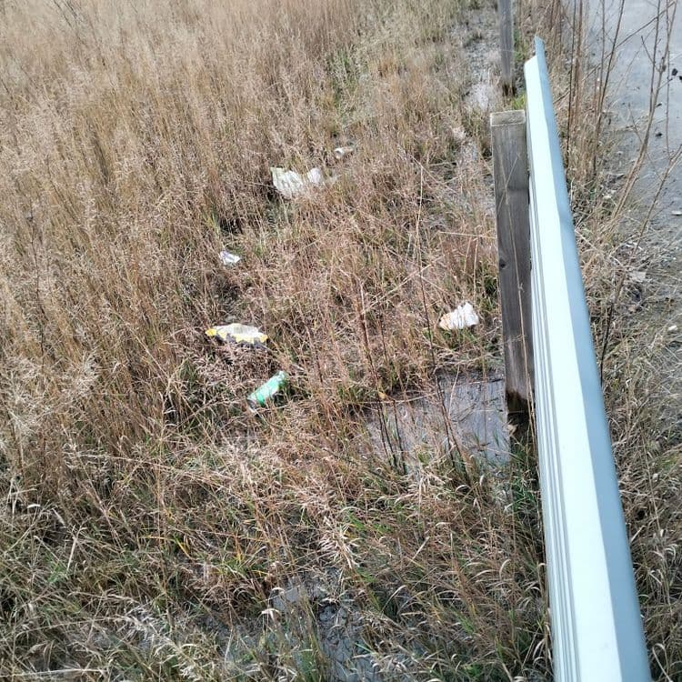 Déchets divers abandonnés sur un terrain vague 