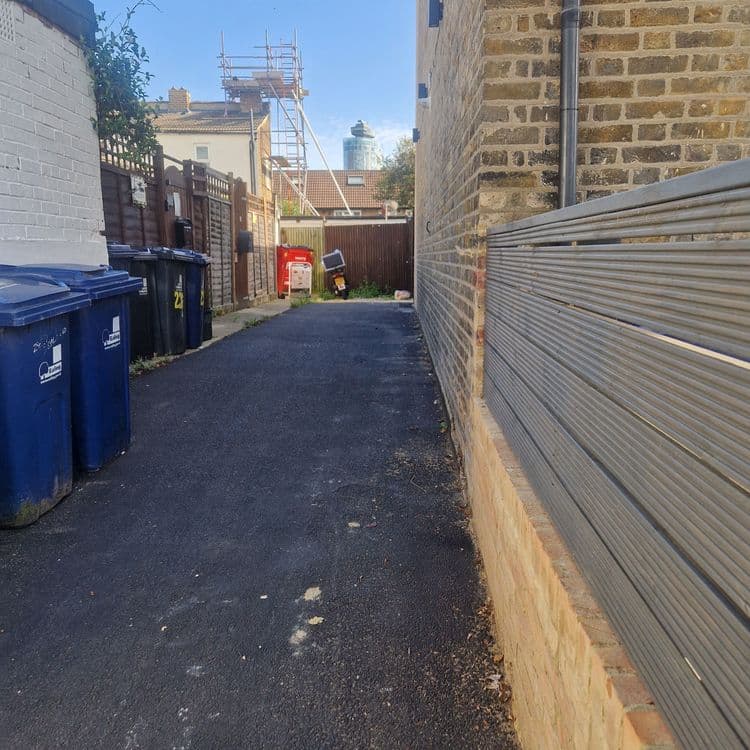 Blocking the access to properties. Illegally parked motorbike from a Fish and Chips which block access to 2 properties: the back house and Flat2 garden feom 2 darwin rd, w54bd