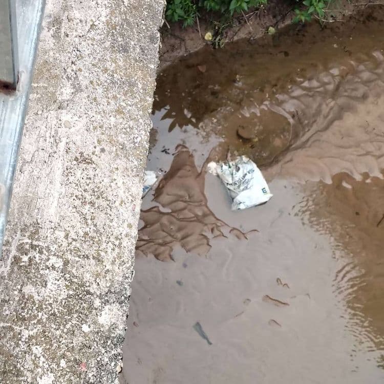 Détritus qui traîne dans la rivière  SELTZBACH depuis des semaines,plusieurs fois signalé en  mairie, auprès du policier municipale, à la gendarmerie, mais aucune réaction. 