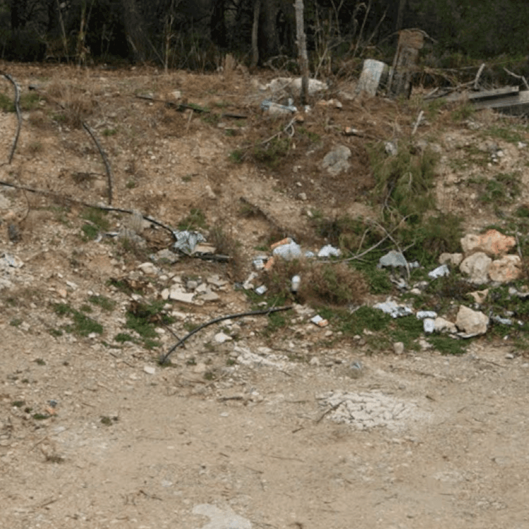 Plein de sacs en plastique et autres saletés. 
