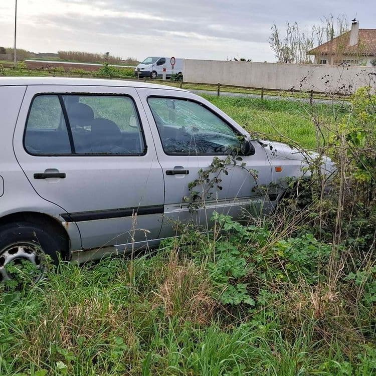 Voici une estimation des déchets présents sur les photos, utile pour planifier leur enlèvement :

On peut identifier deux véhicules hors d'usage. Le premier, de couleur argentée, semble être une berline compacte avec un pare-brise endommagé. Le second, de couleur rouge, est également une berline. Compte tenu de leur état apparent et de la présence de rouille, chaque véhicule peut peser entre 800 et 1200 kg, selon les modèles. Nous avons donc 2 véhicules à enlever.

En outre, l'environnement autour des véhicules présente une quantité significative de déchets végétaux (herbes hautes, broussailles). Il est difficile d'estimer précisément le poids de ces déchets sans une inspection sur place, mais on peut raisonnablement estimer leur volume à plusieurs mètres cubes, ce qui pourrait représenter un poids combiné de 50 à 100 kg.

Déjà signalé par plusieurs personne  à la mairie sans évolution depuis 3 ans .
