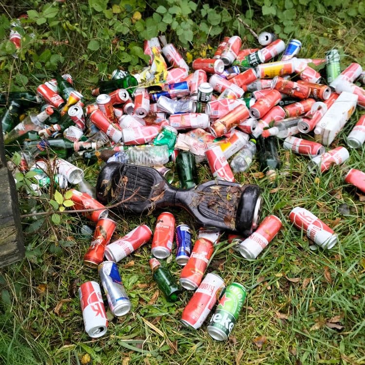 Plusieurs dizaines de canettes de bière et de bouteilles d'alcool vides jetées dans les bois 