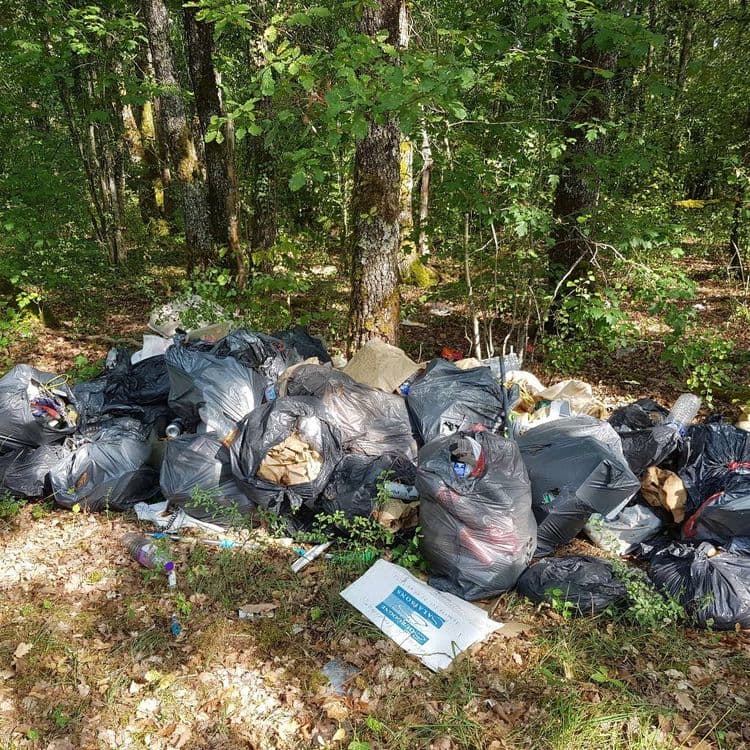 Dépôt sauvage d'ordures ménagères 
