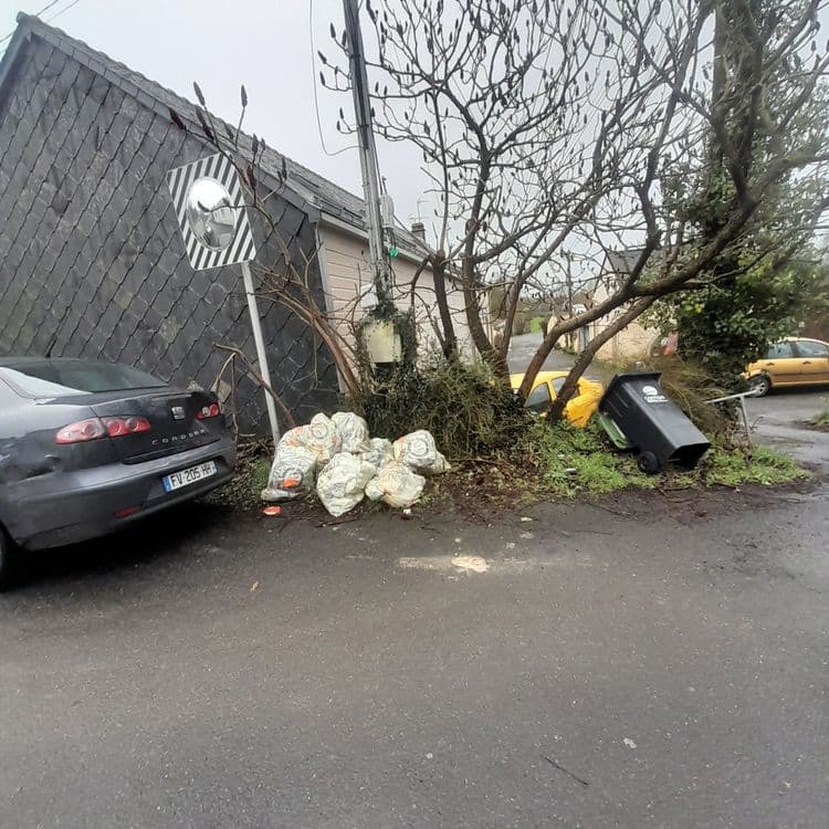 Sacs jaunes refusés et laissés depuis plusieurs semaines sur l'espace public